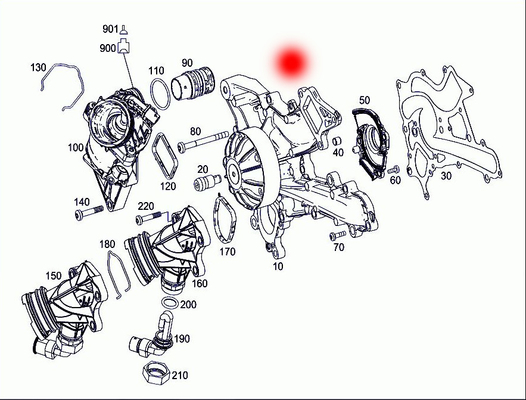 OEM 2762000801 A2762000801 WATER PUMP FOR MERCEDES-BENZ C-CLASS W205