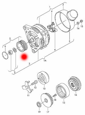 OEM 021903119J 94860313500 Alternator Freewheel Clutch For AUDI Q7/PORSCHE CAYENNE