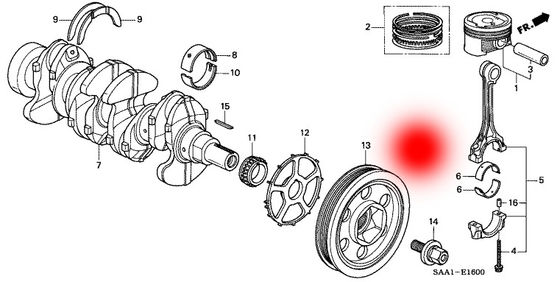 OEM 13810-PWA-003 13810-PWA-000 BELT PULLEY, CRANKSHAFT FOR HONDA ACCORD IV